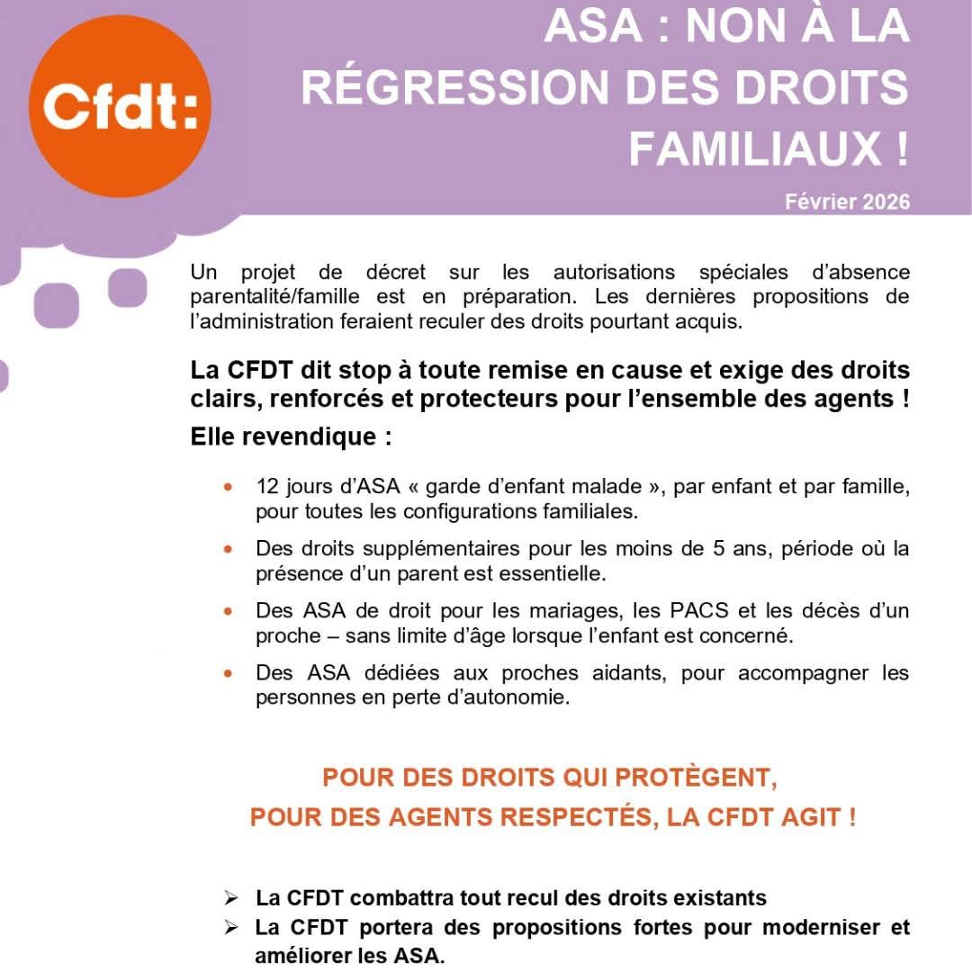 Autorisations spéciales d'absence parentalité/famille